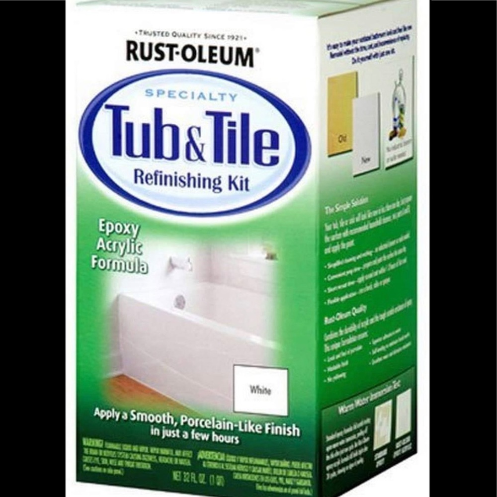 Rust-Oleum 7860519 Tub And Tile Refinishing 2-Part Kit, White, 32 Fl Oz